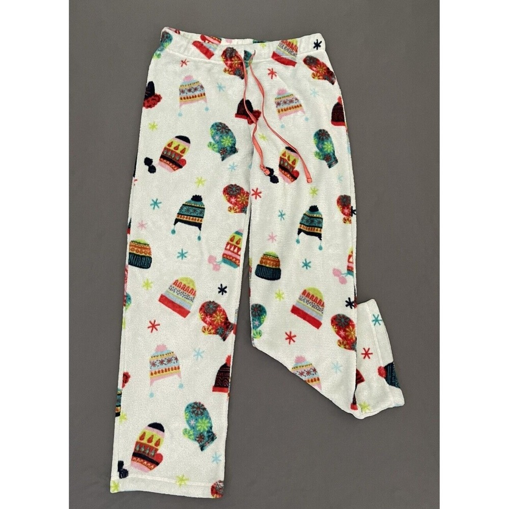 Christmas Mittens/ Hats Superminky Womens Size Medium (8-10) Pajamas Pants